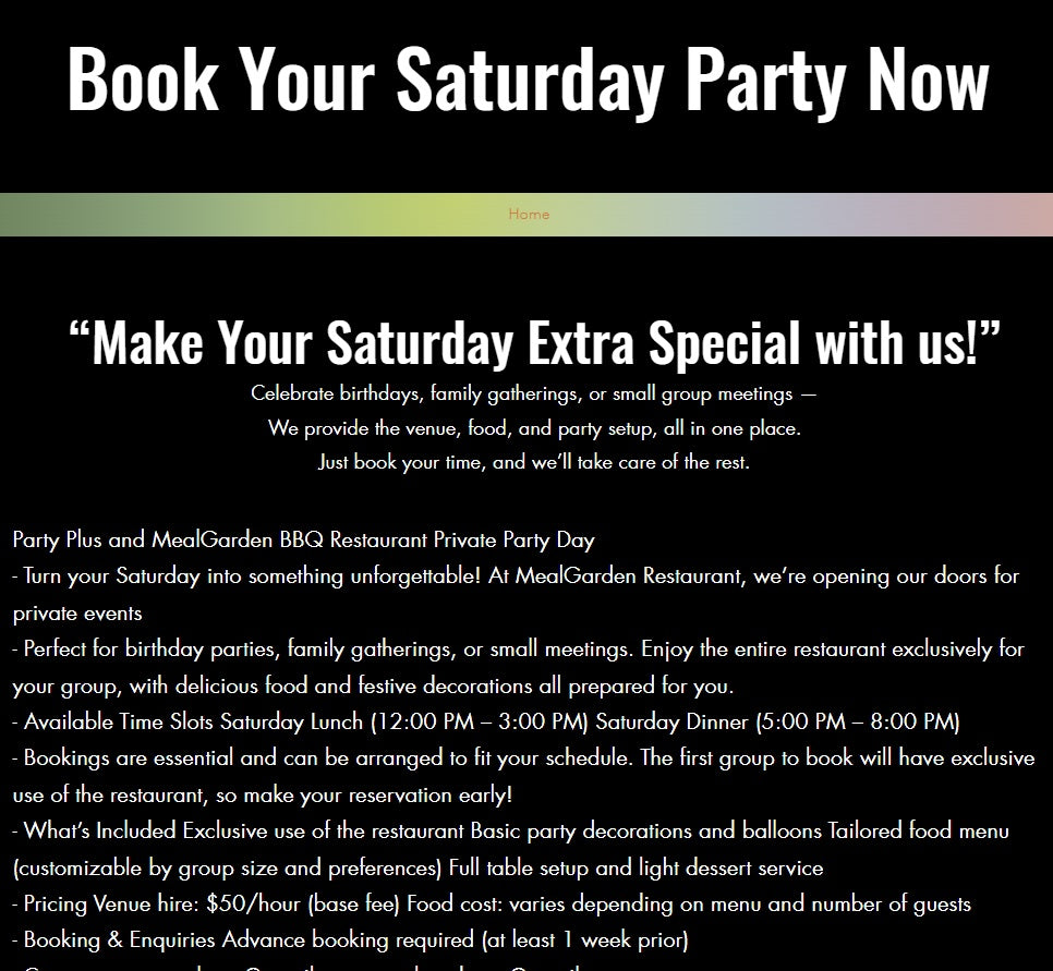 Party Booking